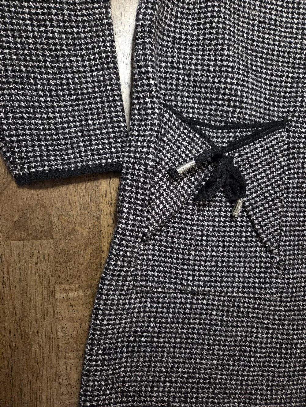 Hooded Long Knit Detailed Back And Pockets Coatigan - Picture 5 of 11